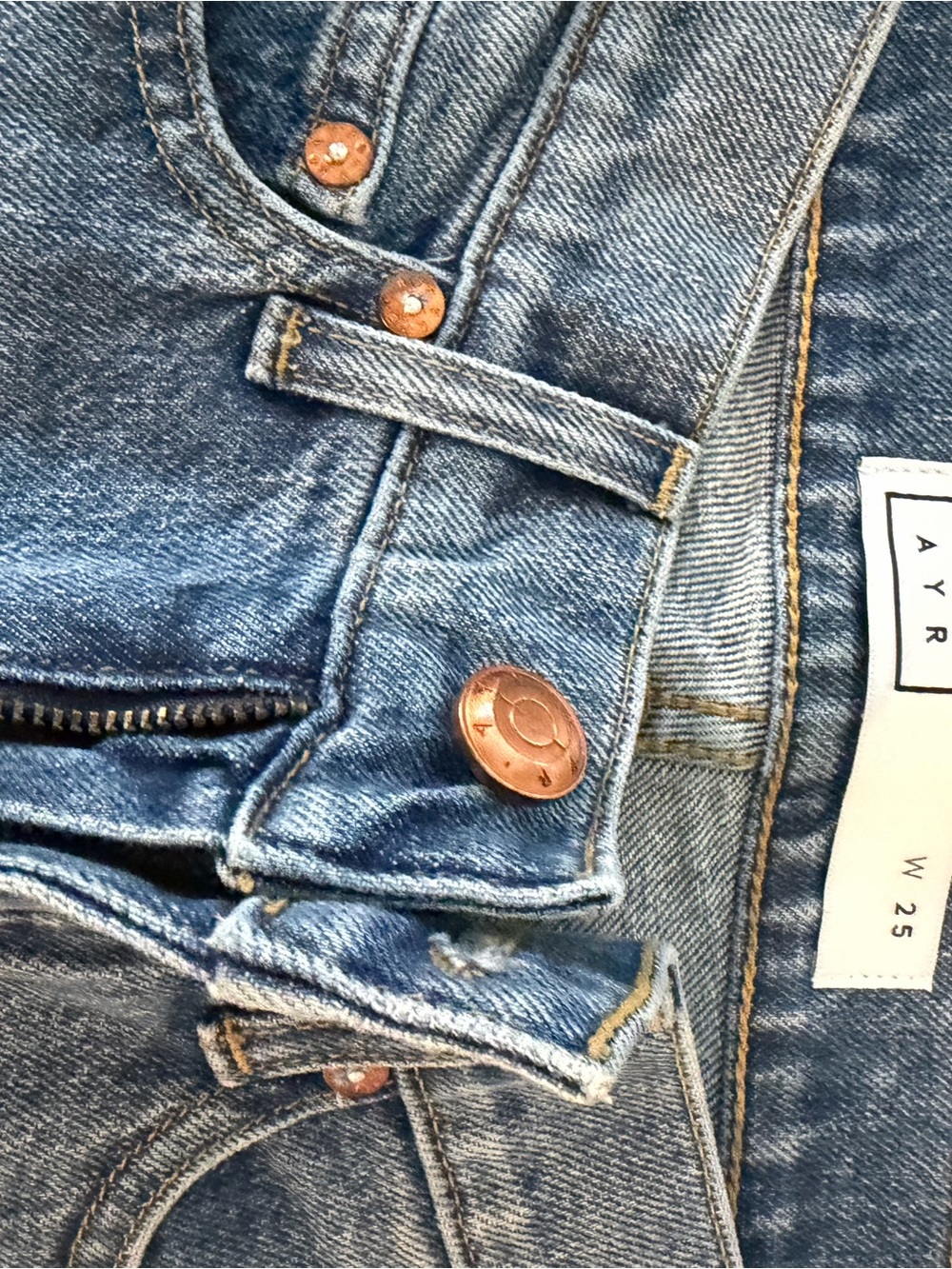 AYR Women’s Blue Slim Denim Jeans with Copper Hardware